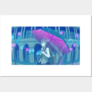 Miku in the Rain Posters and Art